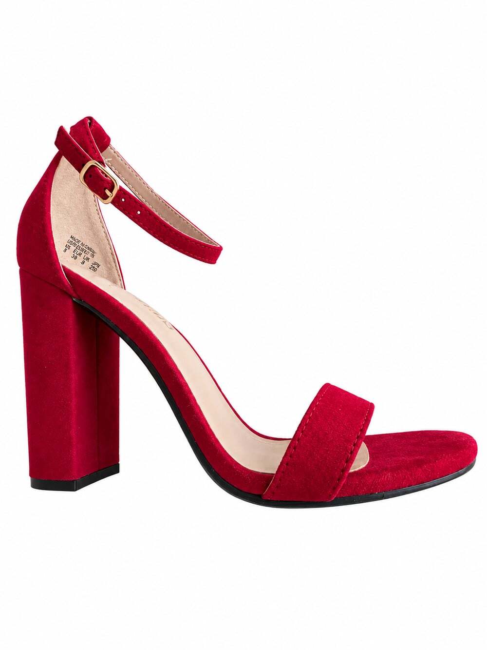 Dream Pairs Red 4โ Block Heel Ankle Strap Homecoming Heels Size 8